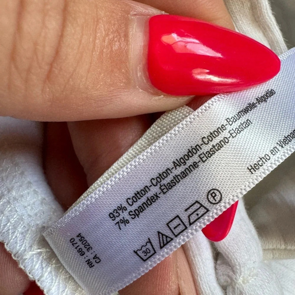 Free People Women's White Ribbed Square Neck Marissa Bodysuit - Picture 4 of 4